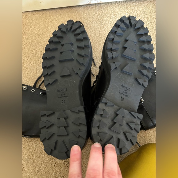 Schutz Moly Leather Combat Boots - Picture 5 of 7